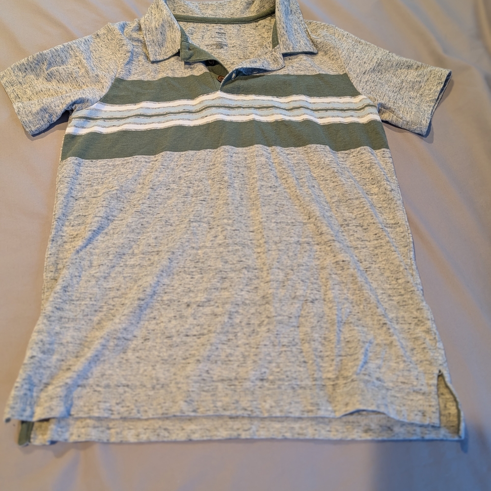 Boys Sonoma Gray and Green Polo Shirt